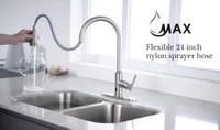 Pull-Out Kitchen Faucet Smart Touch And Touch-Less Single Handle Brushed Nickel.