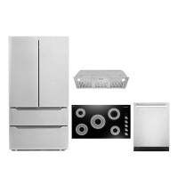 Cosmo 4 Piece Kitchen Package With 36" Electric Cooktop 36" Insert Range Hood 24" Built-in Fully Integrated Dishwasher &