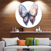 Made in Canada - Design Art 'Isolated Butterfly' Graphic Art Print on Metal