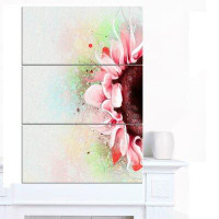 Design Art 'Beautiful Pink Sunflower Watercolor' Multi-Piece Image Graphic Art on Wrapped Canvas