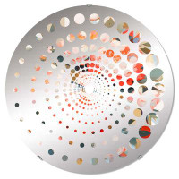 Design Art Coral Serenade Of Peonies I - Spiral Dot Decorative Mirror|Round
