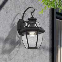 Lark Manor Alexavier 12.5" H Beveled Glass Outdoor Wall Lantern