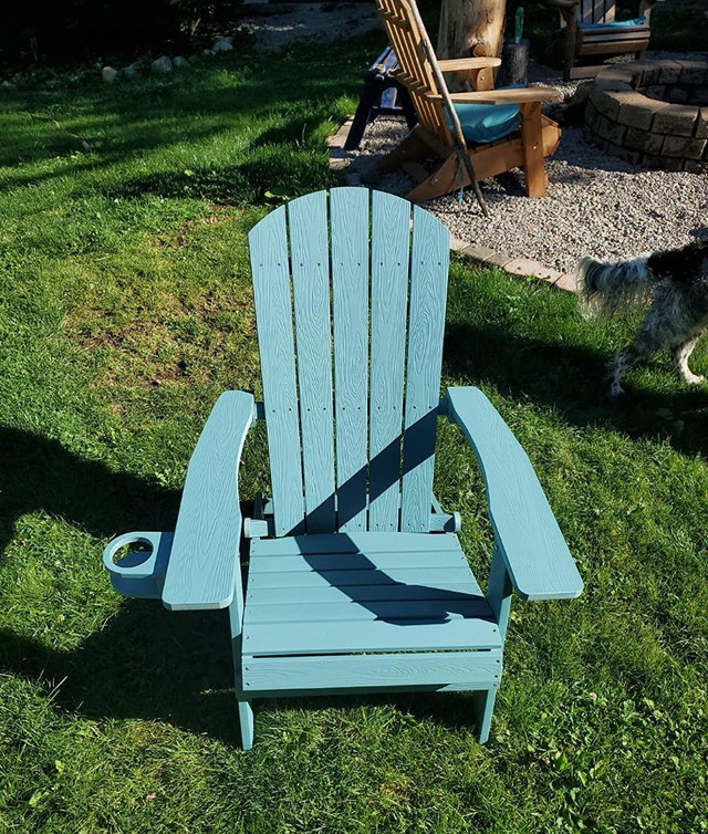 Outdoor Folding Teal Adirondack Patio Garden Backyard Lounge Chair in Patio & Garden Furniture