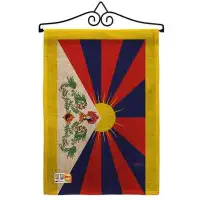 Breeze Decor Tibet 2-Sided Burlap 19 x 13 in. Garden Flag