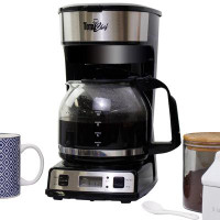 Total Chef Programmable 12 Cup Drip Coffee Maker with Glass Carafe and Reusable Basket Filter