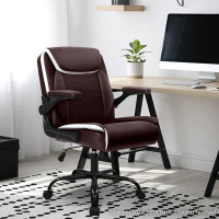 Inbox Zero Office Chair Adjustable Desk Chair Mid Back Executive Desk Comfortable PU Leather Chair Ergonomic Gaming Chai
