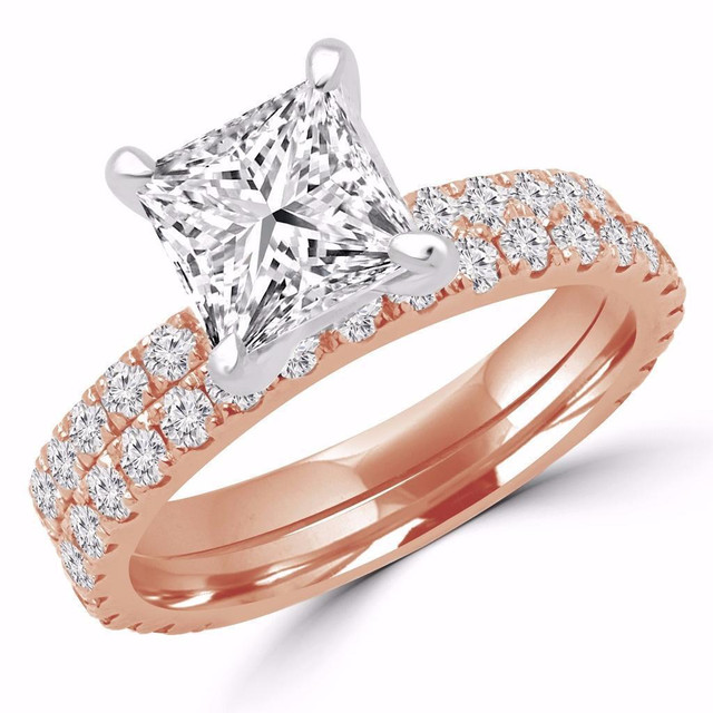 ENSEMBLE BAGUE DE MARIAGE AVEC DIAMANT PRINCESSE 1.25 CARAT TOTAL / PRINCESS CUT DIAMOND WEDDING SET 1.25 CTW in Jewellery & Watches in Ottawa / Gatineau Area - Image 4