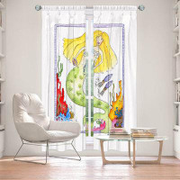East Urban Home Lined Window Curtains 2-panel Set for Window Size 80" x 61" by Marley Ungaro - Painting Mermaid