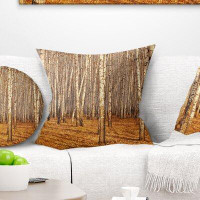 Made in Canada - East Urban Home Forest Dense Birch in the Fall Pillow