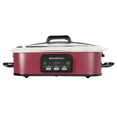 Magnifique Small 4 Quart Casserole Programmable Slow Cooker with Oven Safe and Durable Bakeware.