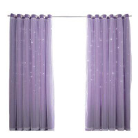 Frifoho 2 Panels Curtains For Kids Girls Bedroom Living Room Double Layers Blackout Grommet Window Curtains Home Decor,T