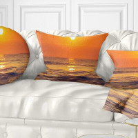 East Urban Home Seascape Sunrise and Glittering Waters Pillow