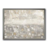 Made in Canada - East Urban Home 'Grey Abstract Watercolor' - Picture Frame Print on Canvas