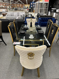 Glass Dining Table with Gold Base on Sale !! Huge Sale !! Up to 70 % Off !!