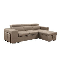 Latitude Run® 105 Inch Reversible Sectional Sofa With Storage Chaise And 2 Stools-40" H x 105" W x 68" D