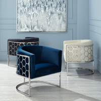 Modern Style Accent Chair with Steel Legs