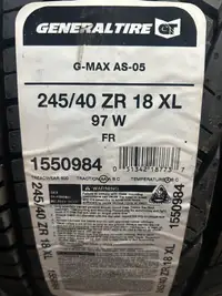 4 Brand New General G-Max AS-05  245/40R18 All Season tires.$50 REBATE!!! *** WallToWallTires.com ***