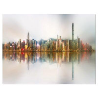 Design Art Singapore Financial District Panorama Cityscape Wall Art on Wrapped Canvas