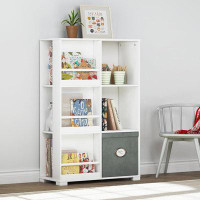 Latitude Run® Wooden Bookcase With 6 Cube Storage