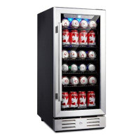 Kalamera Built-in Refrigeration 96 Can 15" Convertible Beverage Refrigerator
