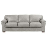 A&J Homes Studio Cornelia 90.6" Genuine Leather Pillow Top Arm Sofa with Reversible Cushions