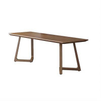 Hokku Designs 55.12" Brown Rectangular Solid Wood Desk