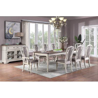 One Allium Way Breann 9-pieces Dining Set In Wood Finish, Chairs In Upholstered Cushions