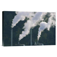 East Urban Home 'Emissions From Coal Plant' Photographic Print on Canvas