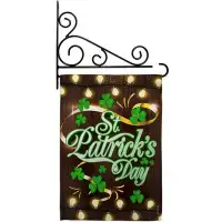 Breeze Decor Lightful St. Patrick's Day - Impressions Decorative Metal Fansy Wall Bracket Garden Flag Set GS102034-BO-03