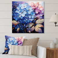 Winston Porter Blue Pink Hydrangea Hydrangea Whispers - Floral Metal Wall Art
