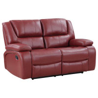 Wade Logan Brynden Upholstered Motion Reclining Loveseat Red Faux Leather