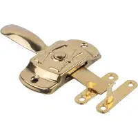 UNIQANTIQ HARDWARE SUPPLY Hoosier "H" Motif Brass Cabinet Door Latch With Offset And Flush Catches | Left Hand Or Right
