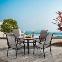 Lark Manor 4-seat Patio Dining Set With Textile Padded Chairs