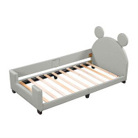 Zoomie Kids Twin Size Upholstered Daybed With Carton Ears Shaped Headboard