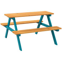 Arlmont & Co. Wooden Kids Picnic Table Set for Kids Aged 3-8 Years Old