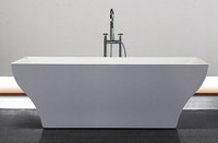 71x31.4 Inch FreeStanding Reinforced Acrylic Composite Construction Bathtub - Brass Pop-Up Drain Incl – Chrome Finish