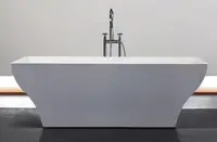 71x31.4 Inch FreeStanding Reinforced Acrylic Composite Construction Bathtub - Brass Pop-Up Drain Incl – Chrome Finish
