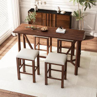 Home Decor Modern 5-Piece Dining Table Set with Power Outlets