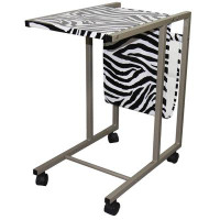 Orren Ellis Modern Zebra Print Metal Laptop Cart And Desk