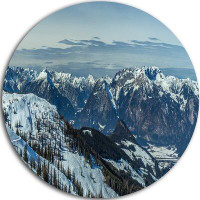 Design Art 'White Ski Slope Panoramic View' Photographic Print on Metal