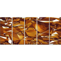 Design Art '3D Gold Crystal Background' Graphic Art Print Multi-Piece Image on Canvas