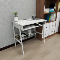 HomCom Computer Desk Small Desk With Storage Space Wood Desk Corner Desk Writing Table Study Desk Work Station Gaming De