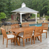 Sand & Stable™ Whillans Rectangular 6 - Person 38" Long Dining Set with Cushions