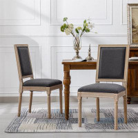 One Allium Way Linen Solid Back Dining Chair (Set Of 2)
