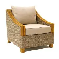 Birch Lane™ Carlton Teak Patio Chair with Cushions