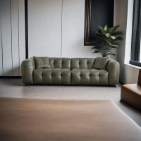 HOUZE 106.29" LightGray Faux leather Modular Sofa cushion couch