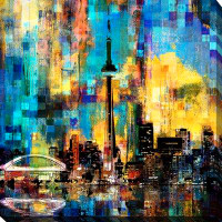 Made in Canada - Latitude Run® 'Toronto Skyline 4' Graphic Art Print on Wrapped Canvas