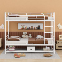 Isabelle & Max™ Full Over Full Metal Bunk Bed With Shelf And Guardrails