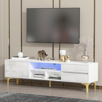 Mercer41 Tv Stand With Led Remote Control Lights