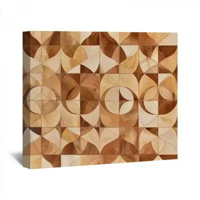Ivy Bronx Geometric Canvas Wrap - Cool pattern Wall Decor